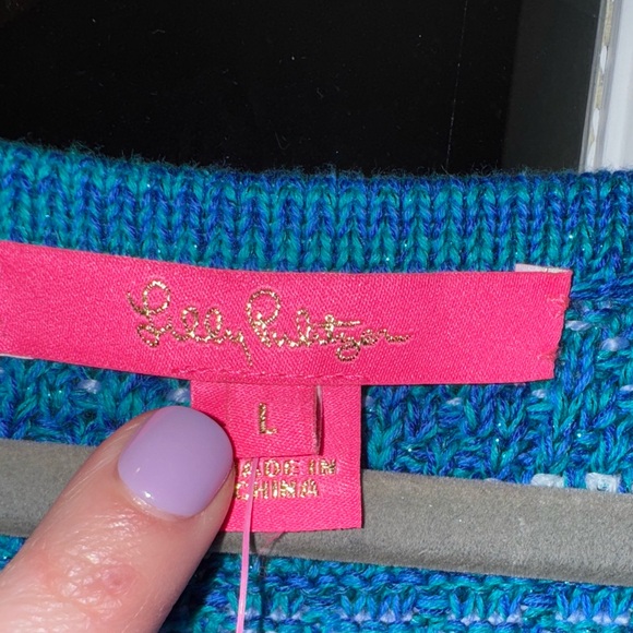 Lilly Pulitzer blue tweed dress, Large, NWT - Picture 3 of 6